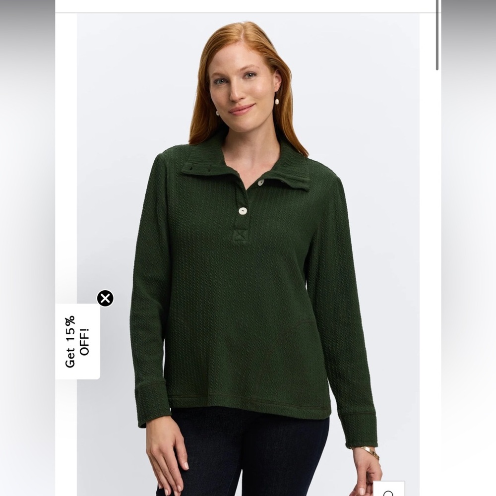 Foxcroft green lightweight sweater